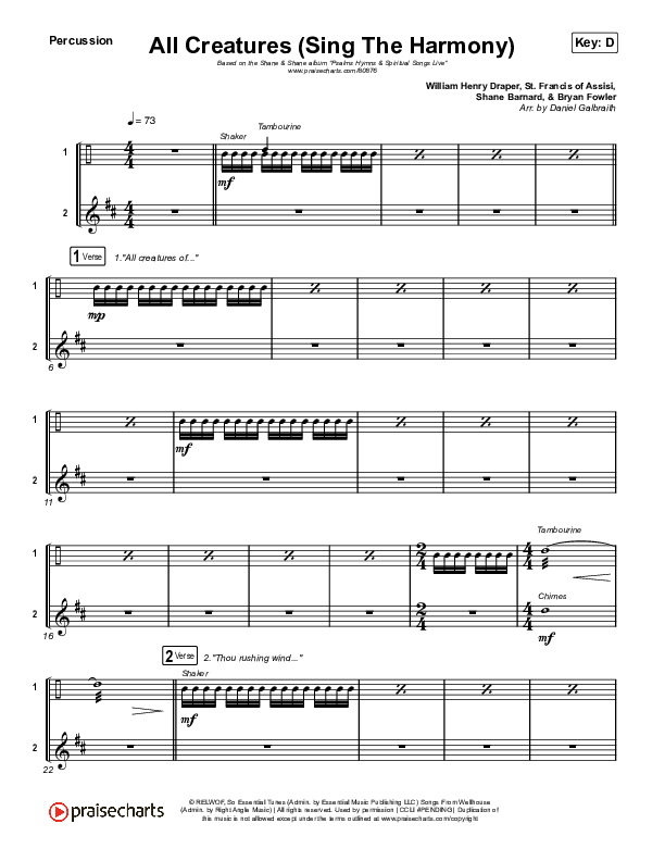 All Creatures (Sing In Harmony) (Live) Percussion (Shane & Shane)