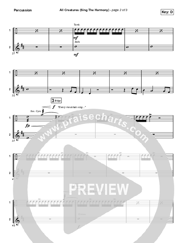 All Creatures (Sing In Harmony) (Live) Percussion (Shane & Shane)