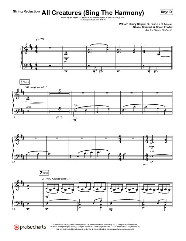 All Creatures (Sing In Harmony) (Live) String Reduction (Shane & Shane)