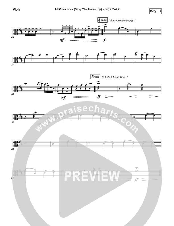 All Creatures (Sing In Harmony) (Live) Viola (Shane & Shane)