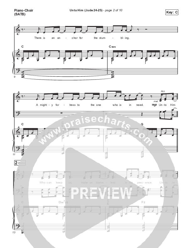 Unto Him (Jude 24-25) (Live) Piano/Vocal (SATB) (Shane & Shane)