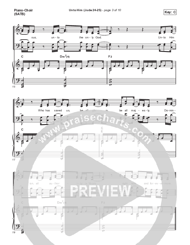 Unto Him (Jude 24-25) (Live) Piano/Vocal (SATB) (Shane & Shane)