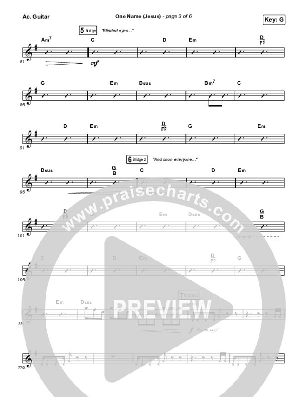 One Name (Jesus) (Live) Acoustic Guitar (Naomi Raine)