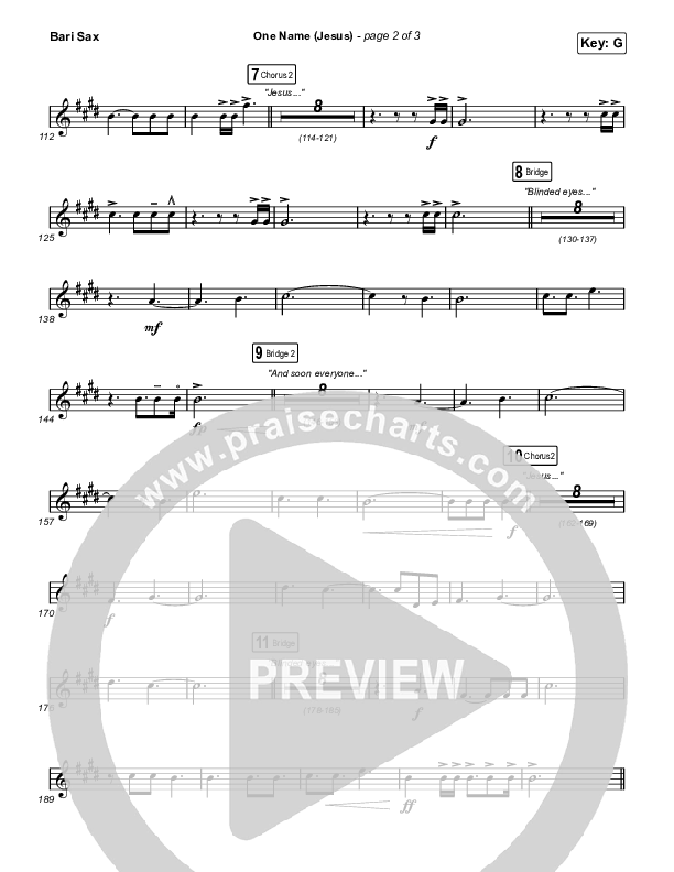 One Name (Jesus) (Live) Bari Sax (Naomi Raine)