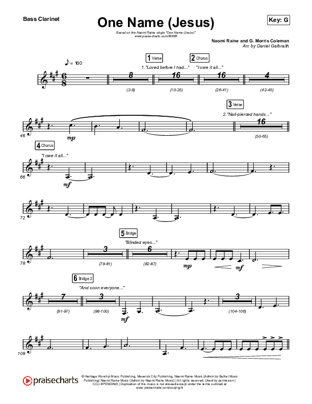 One Name (Jesus) (Live) Bass Clarinet (Naomi Raine)