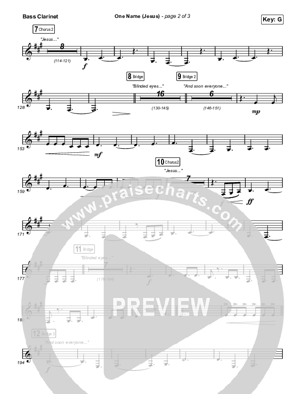 One Name (Jesus) (Live) Bass Clarinet (Naomi Raine)