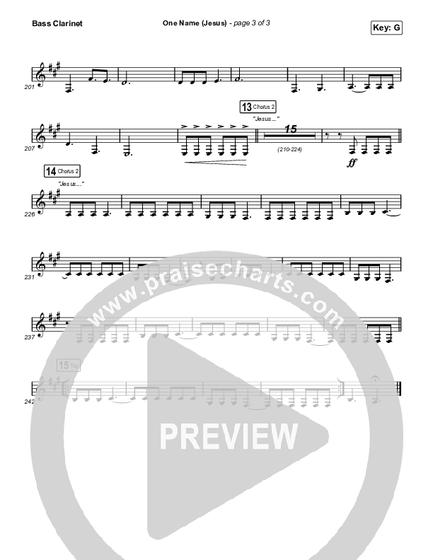 One Name (Jesus) (Live) Bass Clarinet (Naomi Raine)