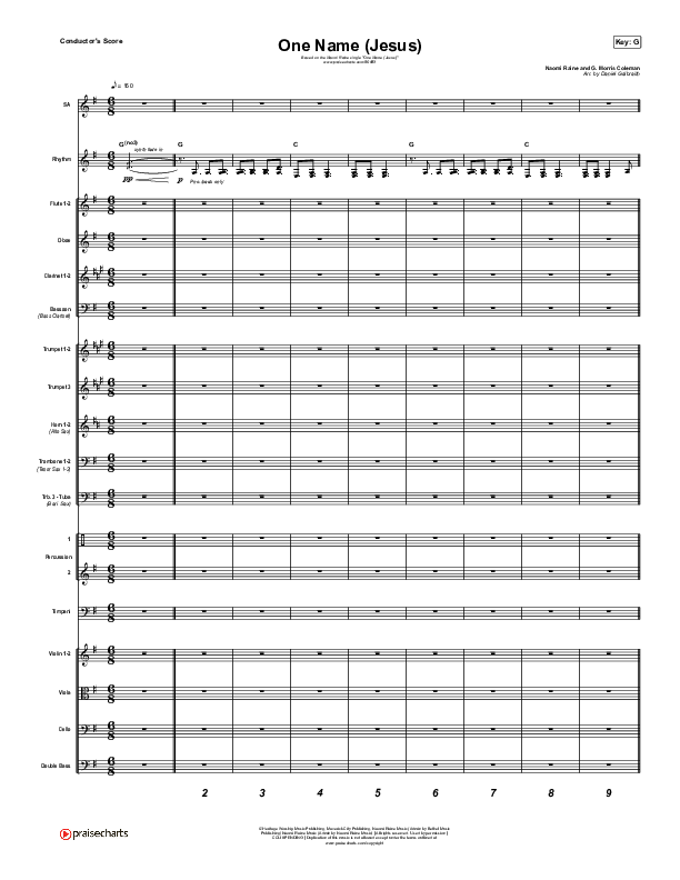 One Name (Jesus) (Live) Conductor's Score (Naomi Raine)