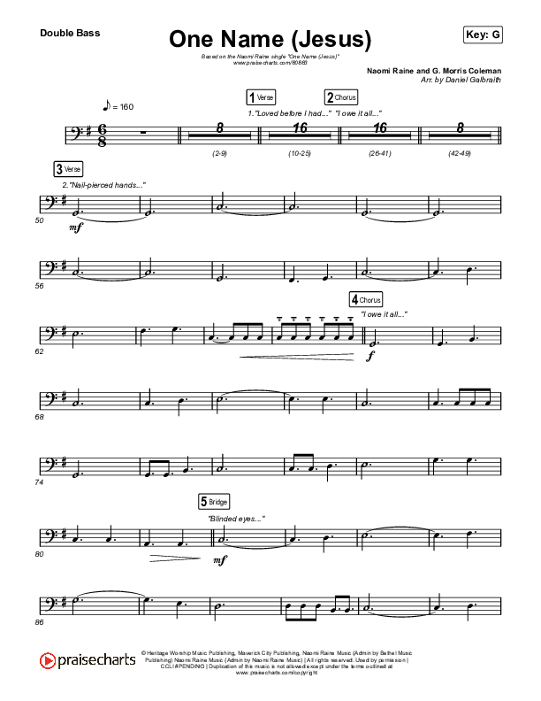 One Name (Jesus) (Live) Double Bass (Naomi Raine)