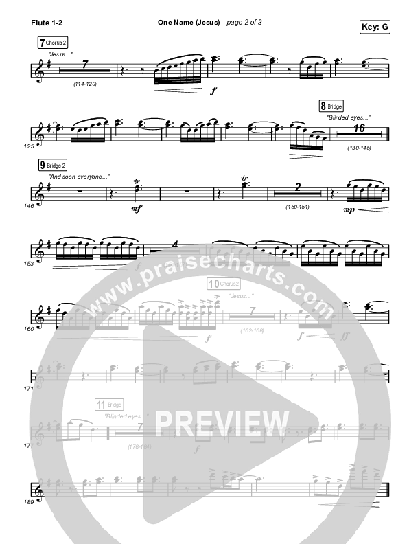 One Name (Jesus) (Live) Flute 1/2 (Naomi Raine)