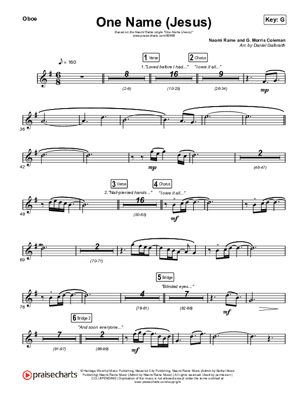 One Name (Jesus) (Live) Oboe (Naomi Raine)