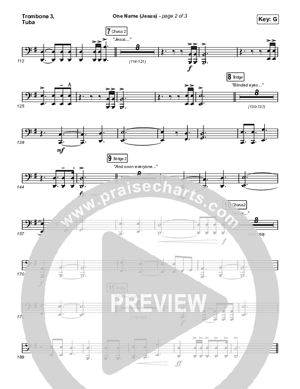 One Name (Jesus) (Live) Trombone 3/Tuba (Naomi Raine)