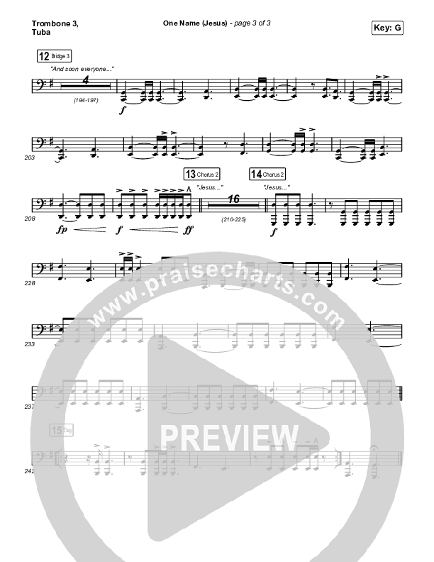 One Name (Jesus) (Live) Trombone 3/Tuba (Naomi Raine)