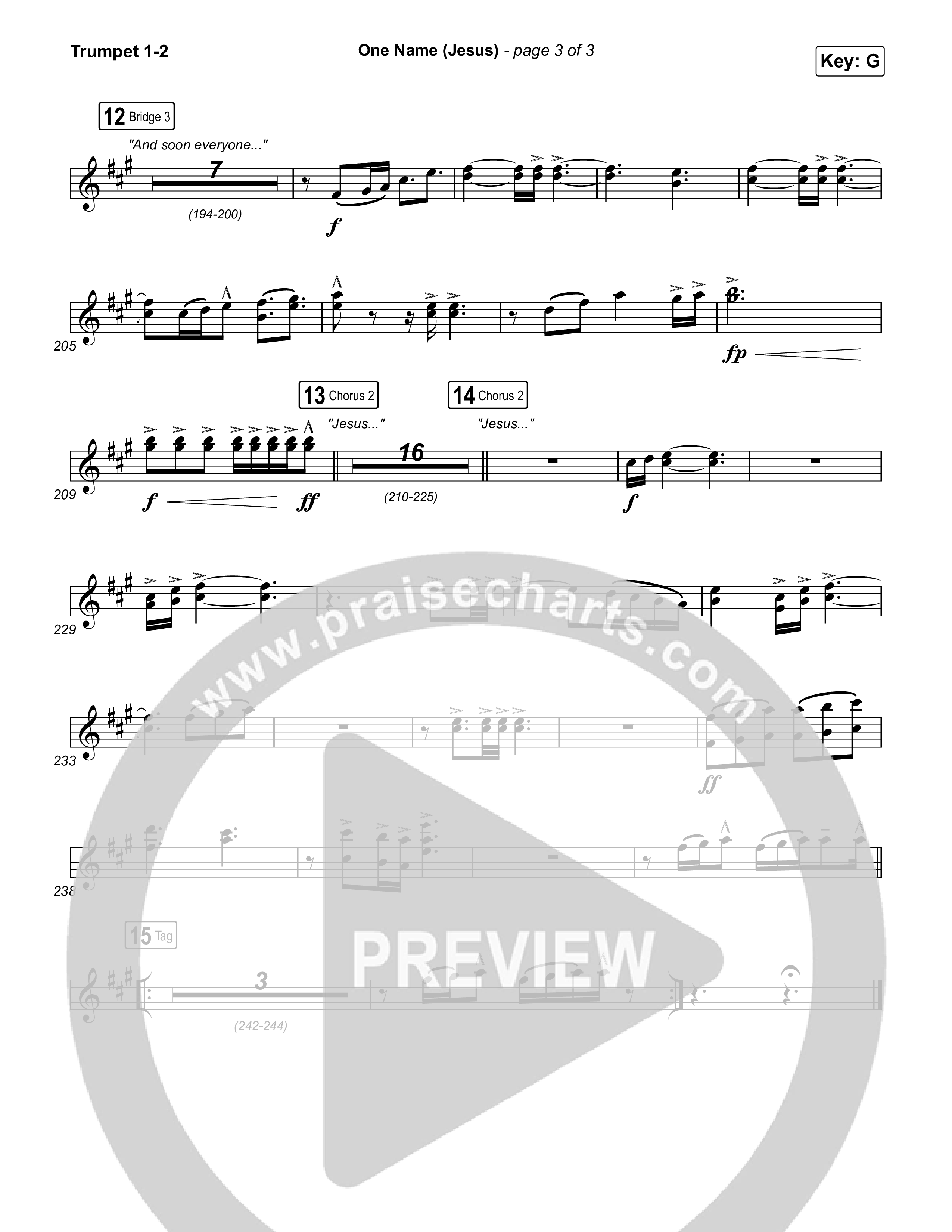 One Name (Jesus) (Live) Trumpet 1,2 (Naomi Raine)