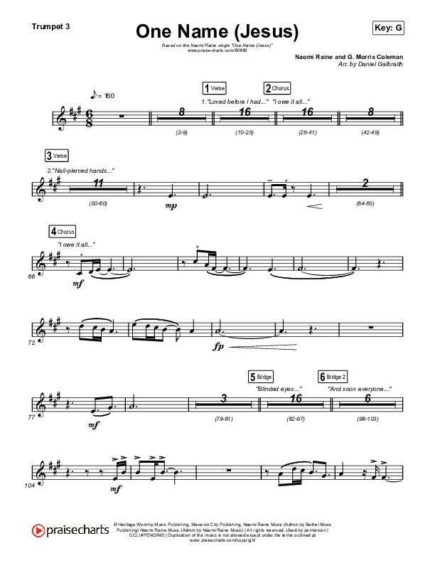 One Name (Jesus) (Live) Trumpet 3 (Naomi Raine)