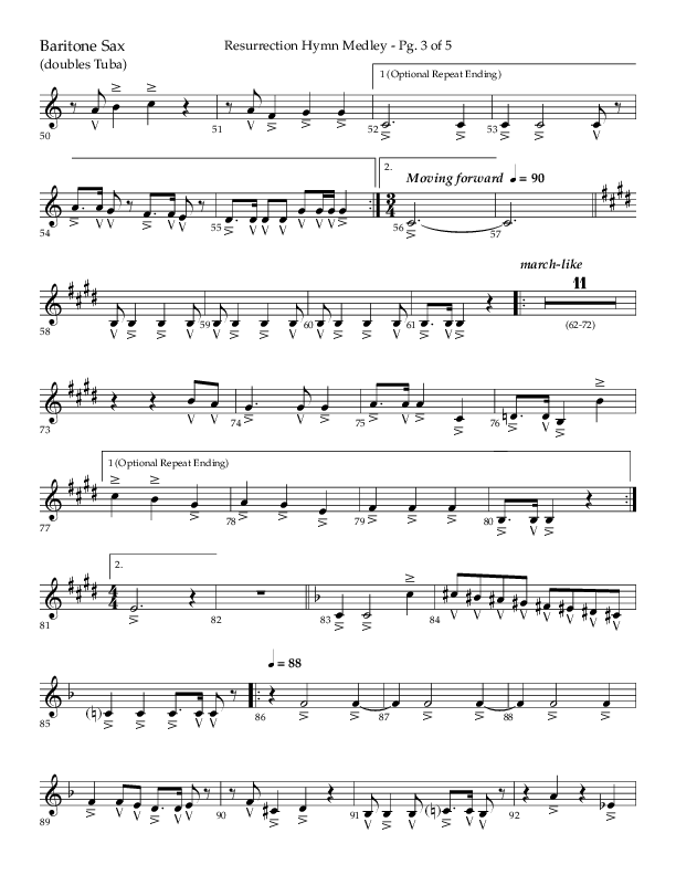 Resurrection Hymn Medley (Choral Anthem SATB) Bari Sax (Lifeway Choral / Arr. John Bolin / Orch. David Clydesdale)