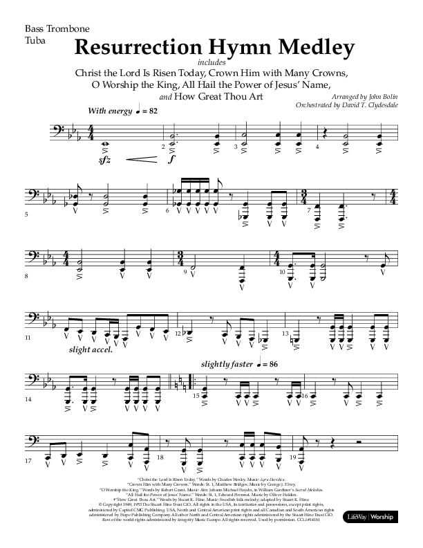 Resurrection Hymn Medley (Choral Anthem SATB) Orchestration (Lifeway Choral / Arr. John Bolin / Orch. David Clydesdale)