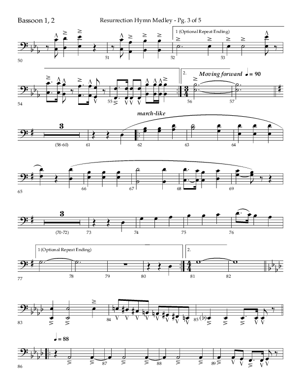 Resurrection Hymn Medley (Choral Anthem SATB) Bassoon 1/2 (Lifeway Choral / Arr. John Bolin / Orch. David Clydesdale)