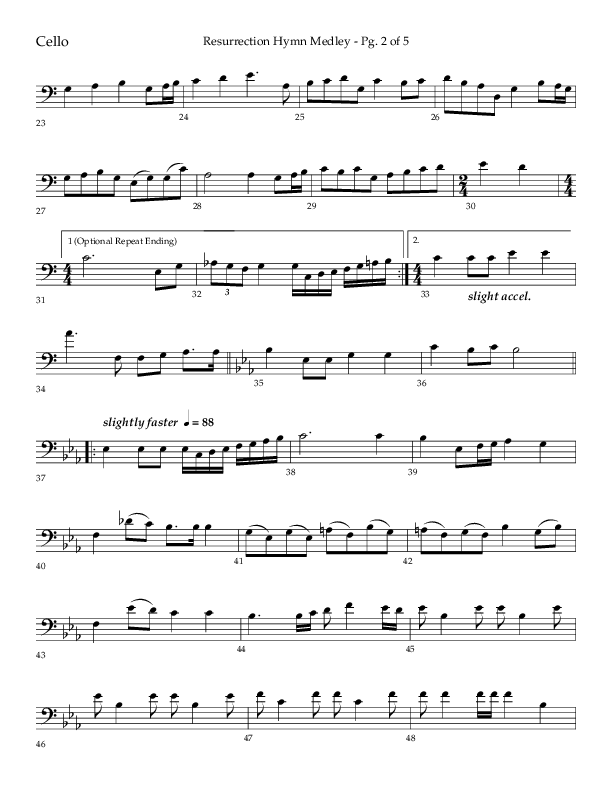 Resurrection Hymn Medley (Choral Anthem SATB) Cello (Lifeway Choral / Arr. John Bolin / Orch. David Clydesdale)