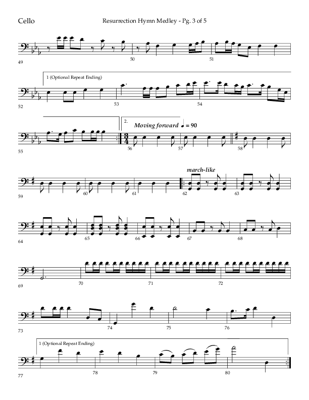Resurrection Hymn Medley (Choral Anthem SATB) Cello (Lifeway Choral / Arr. John Bolin / Orch. David Clydesdale)