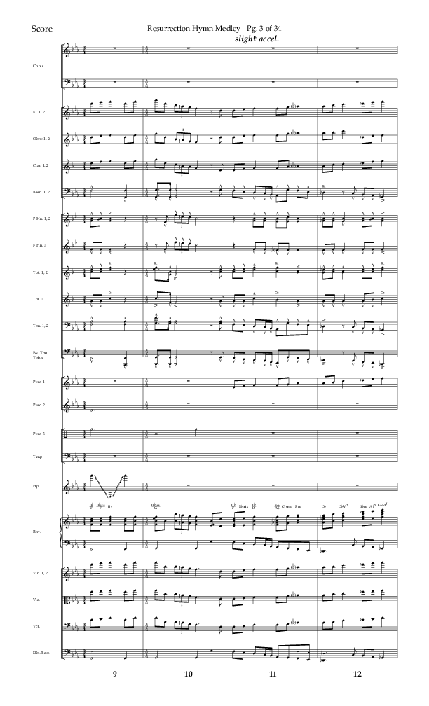Resurrection Hymn Medley (Choral Anthem SATB) Conductor's Score (Lifeway Choral / Arr. John Bolin / Orch. David Clydesdale)