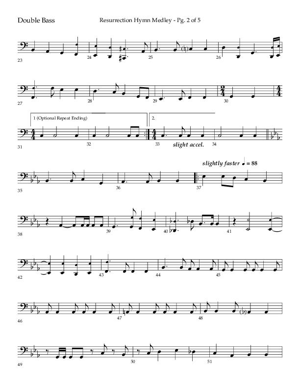 Resurrection Hymn Medley (Choral Anthem SATB) Double Bass (Lifeway Choral / Arr. John Bolin / Orch. David Clydesdale)