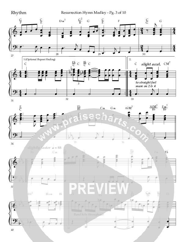 Resurrection Hymn Medley (Choral Anthem SATB) Lead Melody & Rhythm (Lifeway Choral / Arr. John Bolin / Orch. David Clydesdale)