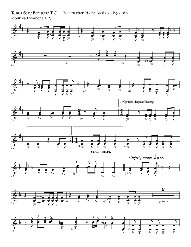 Resurrection Hymn Medley (Choral Anthem SATB) Tenor Sax/Baritone T.C. (Lifeway Choral / Arr. John Bolin / Orch. David Clydesdale)