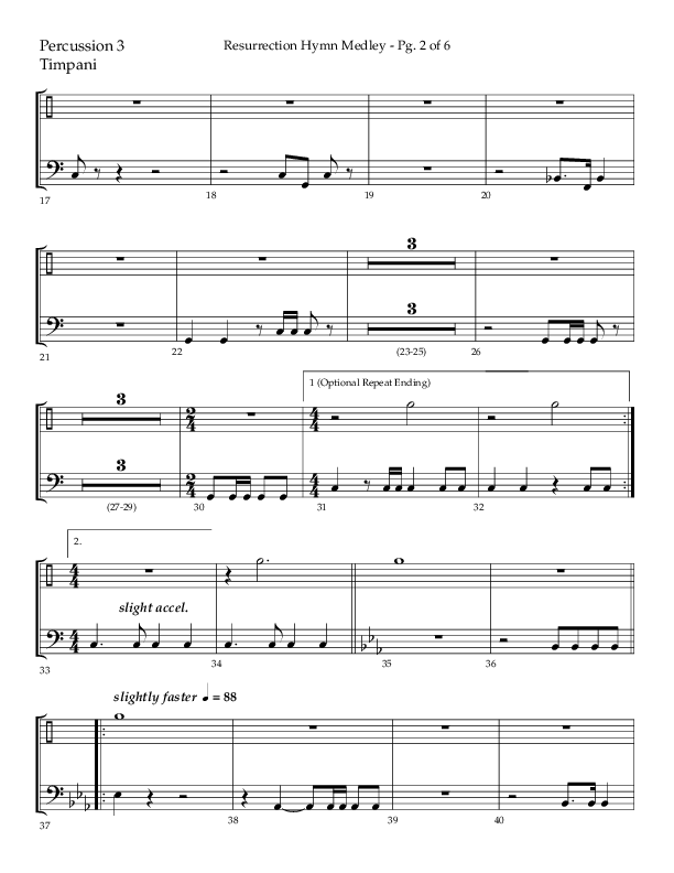 Resurrection Hymn Medley (Choral Anthem SATB) Timpani (Lifeway Choral / Arr. John Bolin / Orch. David Clydesdale)