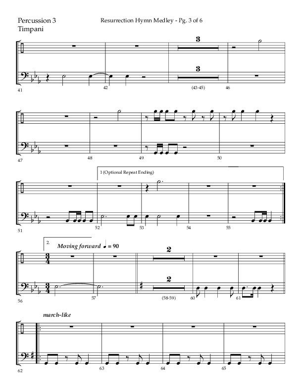 Resurrection Hymn Medley (Choral Anthem SATB) Timpani (Lifeway Choral / Arr. John Bolin / Orch. David Clydesdale)