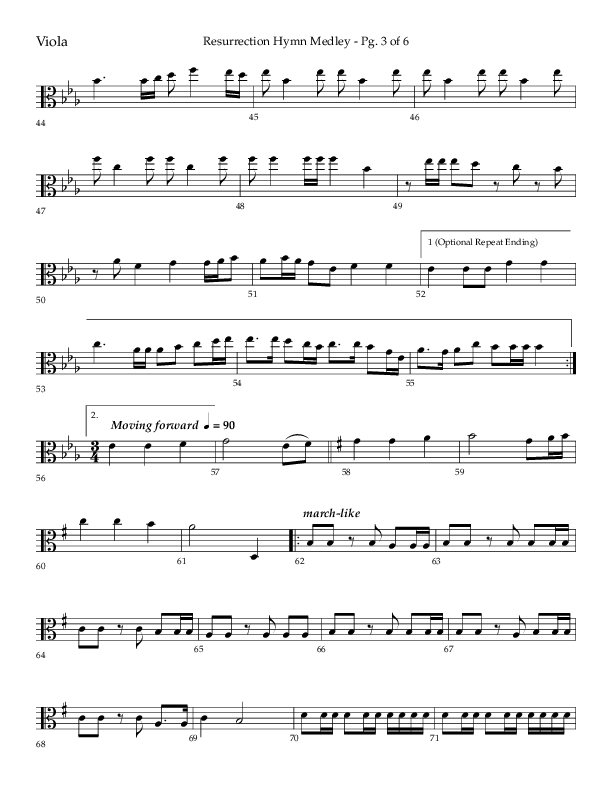 Resurrection Hymn Medley (Choral Anthem SATB) Viola (Lifeway Choral / Arr. John Bolin / Orch. David Clydesdale)