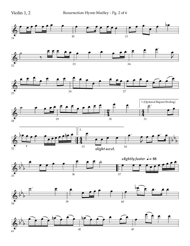 Resurrection Hymn Medley (Choral Anthem SATB) Violin 1/2 (Lifeway Choral / Arr. John Bolin / Orch. David Clydesdale)