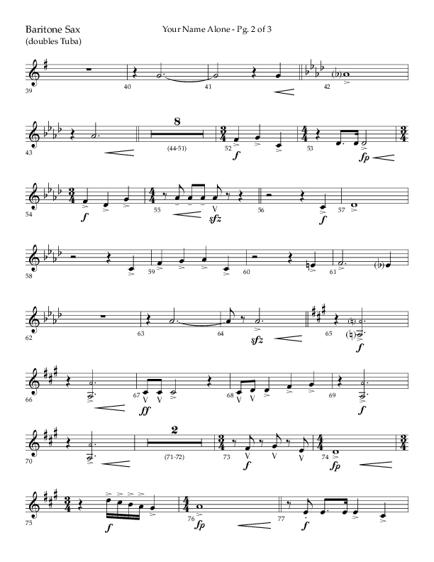 Your Name Alone (Choral Anthem SATB) Bari Sax (Lifeway Choral / Arr. John Bolin)