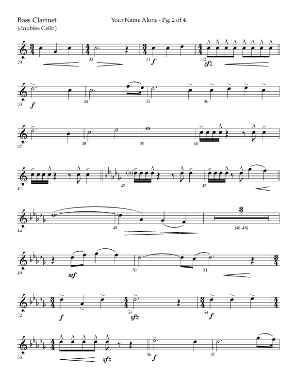Your Name Alone (Choral Anthem SATB) Bass Clarinet (Lifeway Choral / Arr. John Bolin)