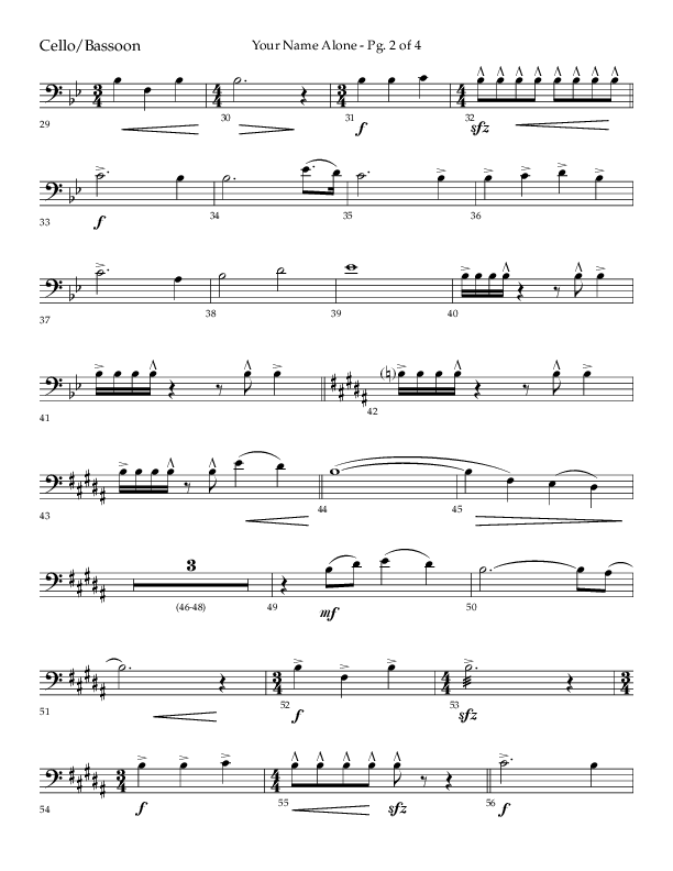 Your Name Alone (Choral Anthem SATB) Cello (Lifeway Choral / Arr. John Bolin)