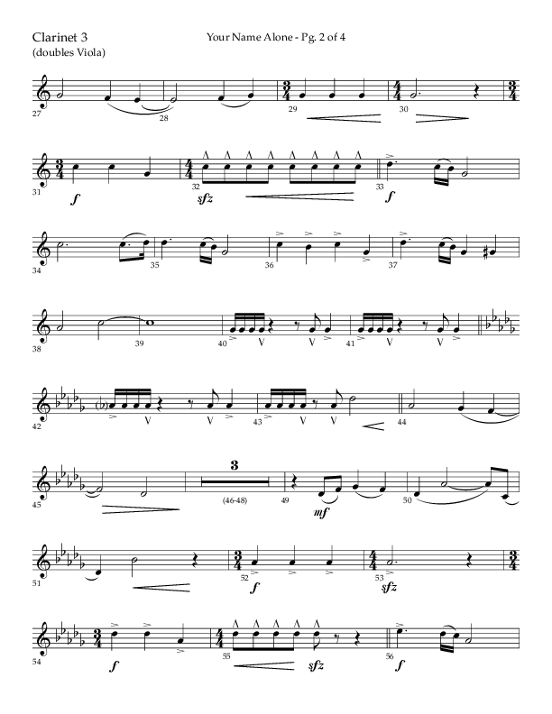 Your Name Alone (Choral Anthem SATB) Clarinet 3 (Lifeway Choral / Arr. John Bolin)