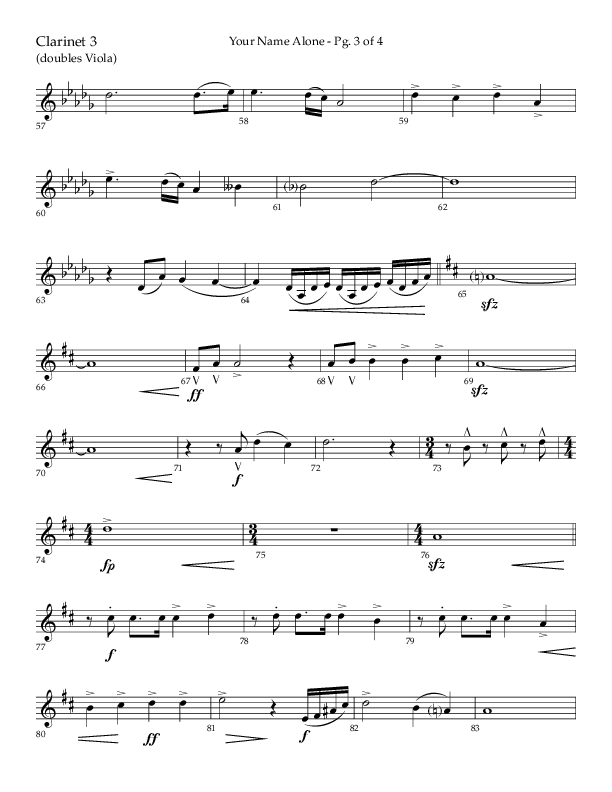Your Name Alone (Choral Anthem SATB) Clarinet 3 (Lifeway Choral / Arr. John Bolin)