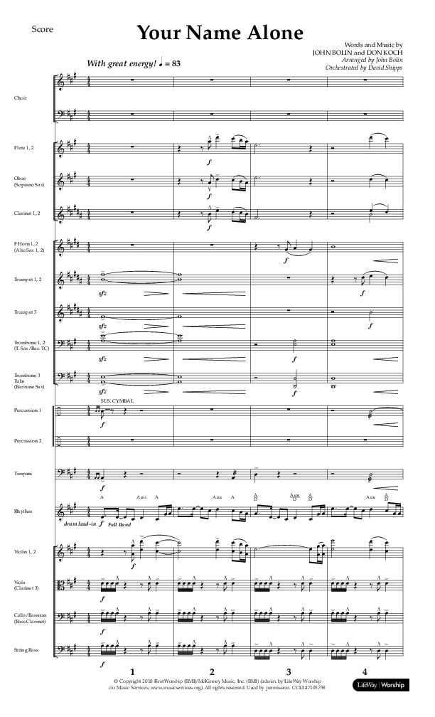 Your Name Alone (Choral Anthem SATB) Conductor's Score (Lifeway Choral / Arr. John Bolin)