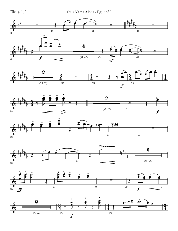 Your Name Alone (Choral Anthem SATB) Flute 1/2 (Lifeway Choral / Arr. John Bolin)
