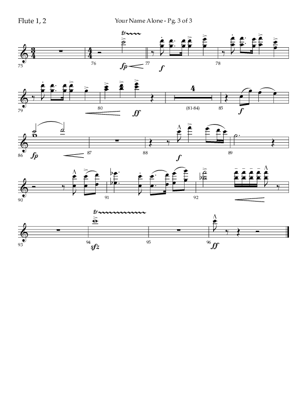 Your Name Alone (Choral Anthem SATB) Flute 1/2 (Lifeway Choral / Arr. John Bolin)