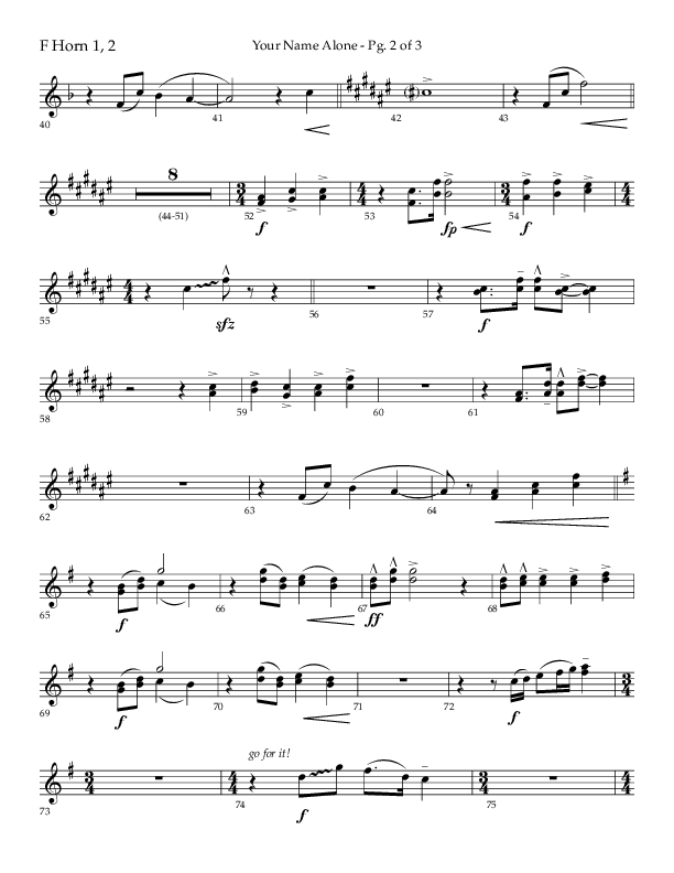 Your Name Alone (Choral Anthem SATB) French Horn 1/2 (Lifeway Choral / Arr. John Bolin)