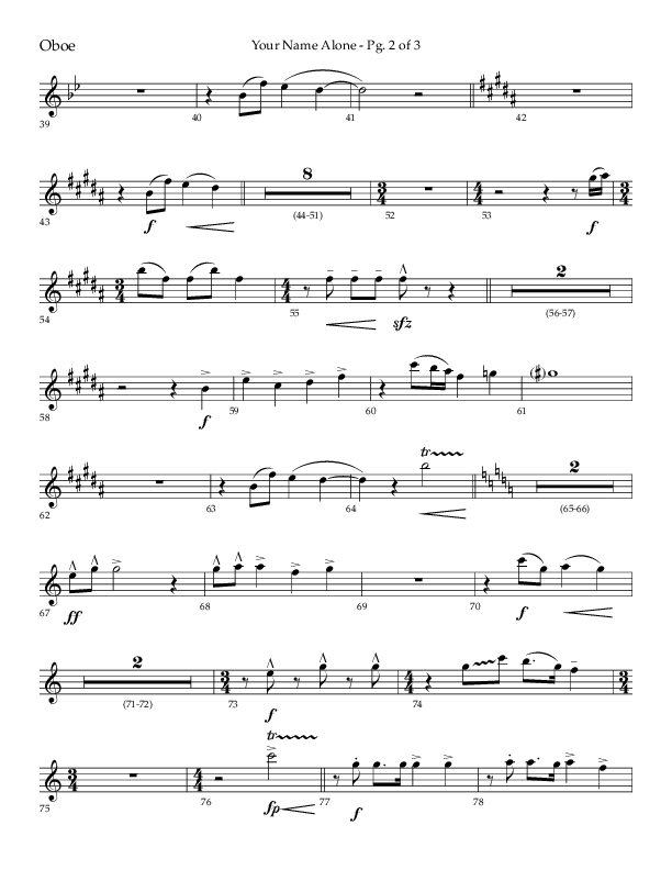 Your Name Alone (Choral Anthem SATB) Oboe (Lifeway Choral / Arr. John Bolin)