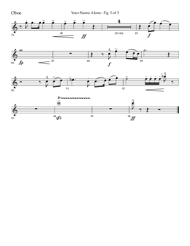 Your Name Alone (Choral Anthem SATB) Oboe (Lifeway Choral / Arr. John Bolin)
