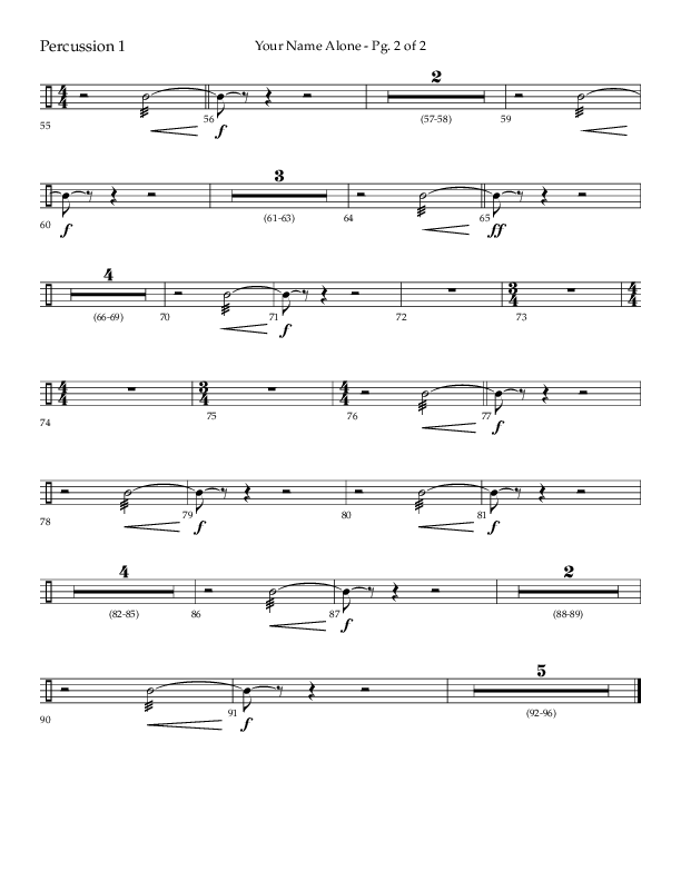Your Name Alone (Choral Anthem SATB) Percussion 1/2 (Lifeway Choral / Arr. John Bolin)