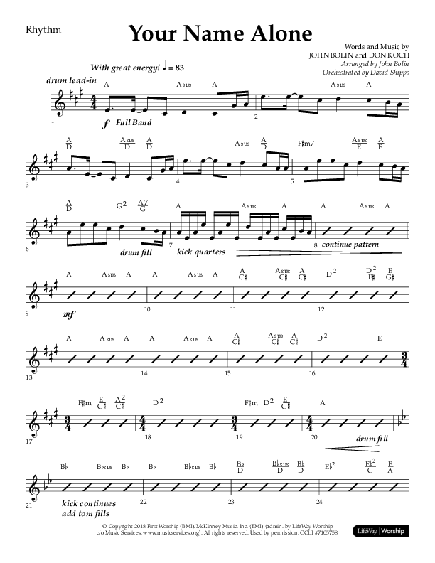 Your Name Alone (Choral Anthem SATB) Lead Melody & Rhythm (Lifeway Choral / Arr. John Bolin)