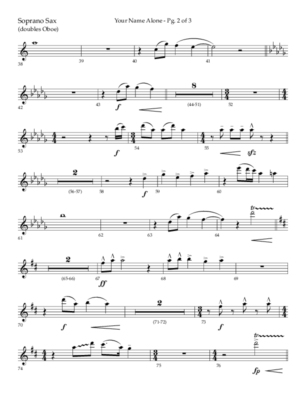 Your Name Alone (Choral Anthem SATB) Soprano Sax (Lifeway Choral / Arr. John Bolin)