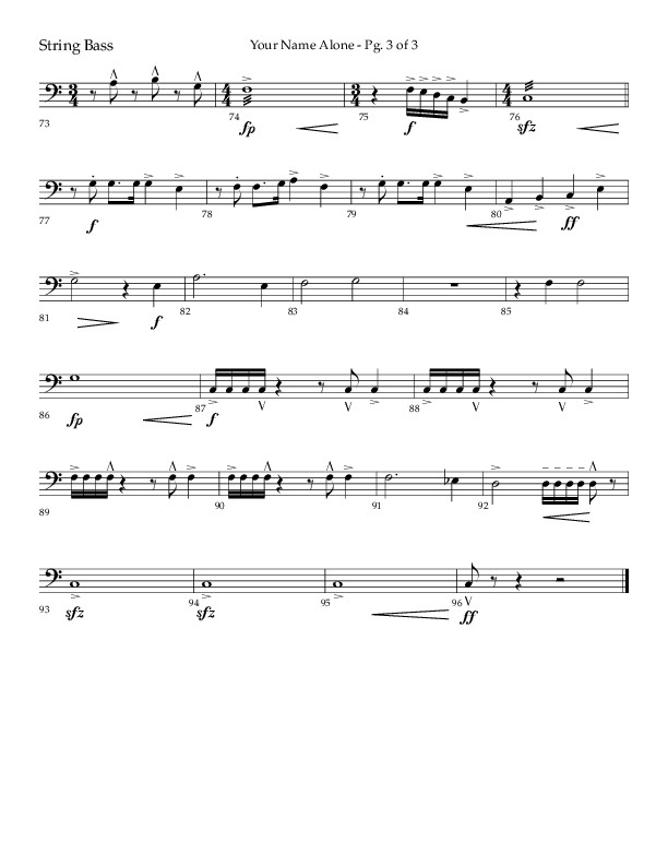 Your Name Alone (Choral Anthem SATB) String Bass (Lifeway Choral / Arr. John Bolin)