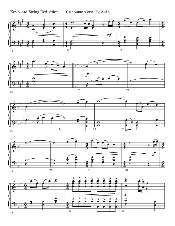 Your Name Alone (Choral Anthem SATB) String Reduction (Lifeway Choral / Arr. John Bolin)