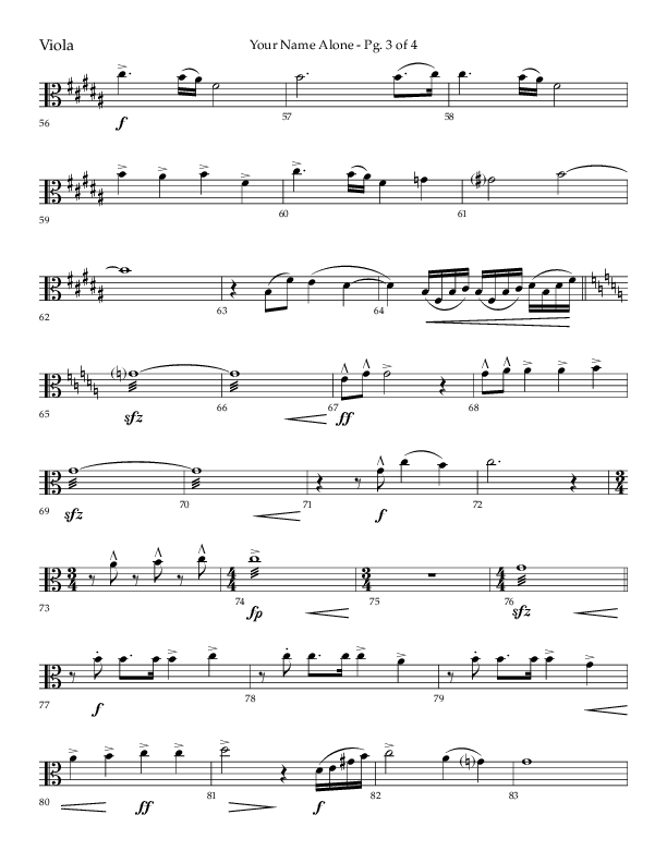 Your Name Alone (Choral Anthem SATB) Viola (Lifeway Choral / Arr. John Bolin)
