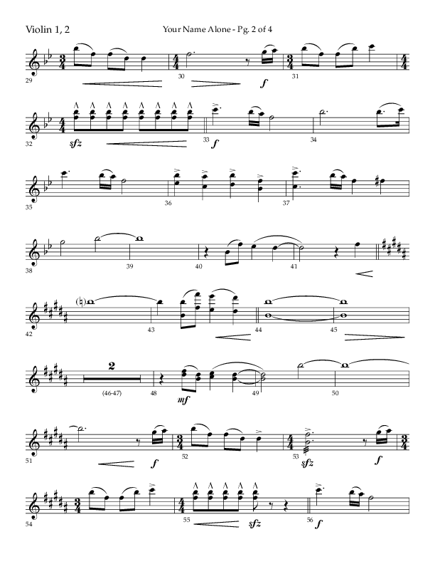 Your Name Alone (Choral Anthem SATB) Violin 1/2 (Lifeway Choral / Arr. John Bolin)